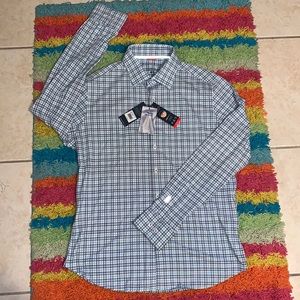 Stone rose t series blue&pink plaid long sleeve L